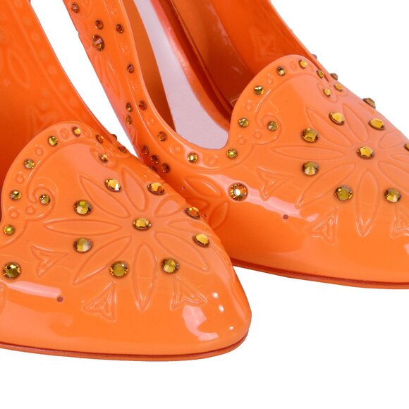 Dolce & Gabbana - Cinderella PVC Rhinestones Pumps Orange EUR 39 - Picture 4 of 5
